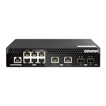QNAP řízený PoE++ switch QSW-M2106PR-2S2T (6x 2,5GbE RJ45, 2x 10GbE RJ45, 2x 10GbE SFP+, malá šířka)
