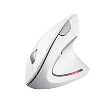 Trust Verto/Vertikální/Optická/Pro praváky/1 600 DPI/Bezdrátová USB/Bílá