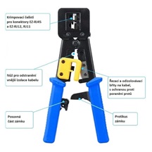 W-star Krimpovací kleště RJ45 EZ WSEZ376Z Cat5, RJ45, RJ45EZ,  RJ12