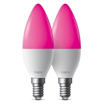 TP-Link Tapo L430C, Chytrá Wi-Fi LED žárovka barevná, 2500-6500K, E14, 2 pack
