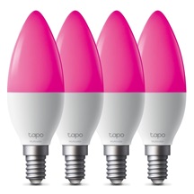 TP-Link Tapo L430C, Chytrá Wi-Fi LED žárovka barevná, 2500-6500K, E14, 4 pack