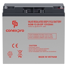 Conexpro baterie AGM 12V, 20Ah, životnost 10 let, M5, Deep cycle