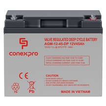 Conexpro baterie AGM 12V, 45Ah, životnost 10 let, M6, Deep cycle