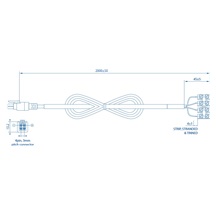 Teltonika 4-pin napájecí kabel na svorkovnici, 2m