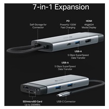 TP-Link UH7021C Dokovací stanice 7v1, USB-C, 4K, 100W