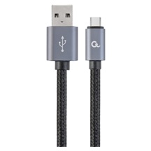 Gembird usb 2.0 kabel USB-C na USB-A, 1.8m, opletený, černý