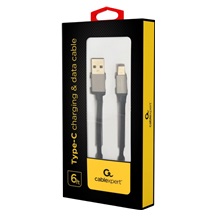 Gembird usb 2.0 kabel USB-C na USB-A, 1.8m, opletený, černý