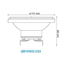 THREELINE QR111N13-13W G53 CROMO, LED žárovka s paticí G53