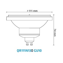 THREELINE QR111N13D-13W GU10 CROMO, LED žárovka s paticí GU10