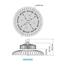 THREELINE HBN100WLBF120-5500K ANNA, 100W, průmyslové LED osvětlení, s konzolí k uchycení, osvit 120°